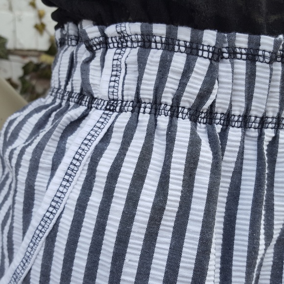 90s High Waisted Striped Pants Cropped Seersucker - Picture 8 of 8